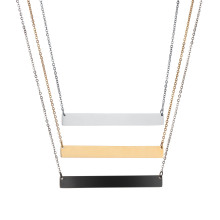 Großhandel Edelstahl Bar Halskette gravierbare Schmuckrohlinge benutzerdefinierte Namensschild Halskette mehrere Größen